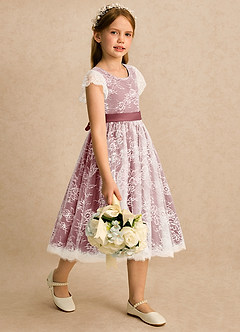 Azazie Maisie Flower Girl Klänningar Klänning A-linje i Spets image4