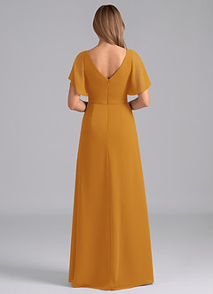 Azazie Ambrosia Jurken voor bruidsmeisjes Jurk van Chiffon met A-Lijn Geplooid Boterbabbelaar image6