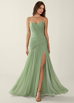 Blairen Light Green Hand-ruching Technique Mesh Prom Dress image4