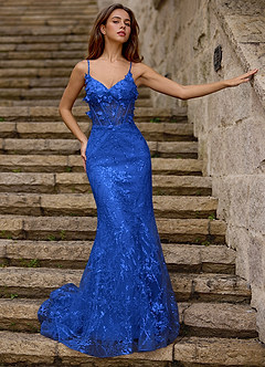 Blazing Bleu Roi Robe de bal à paillettes image6