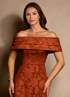 Azazie New Britain vestidos de madre de la novia Vestido de Pimenton de Devorado Floral de Corte en A con Plisado image5