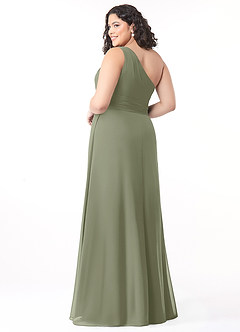Azazie Dallas Bridesmaid Dresses Pistachio A-Line One Shoulder Chiffon Dress image7