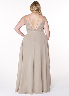 Azazie Lennon Bridesmaid Dresses Frost A-Line Lace Chiffon Dress image8