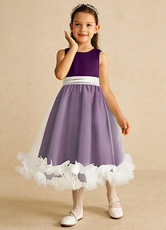 Azazie Stardust Flower Girl Klänningar Klänning A-Linje i Organza Ärmlös image5