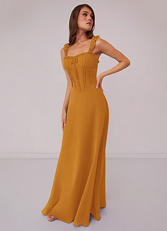 Barbie ♥ Azazie Bridesmaid Dresses Butterscotch A-Line Sweetheart Neckline Chiffon Dress image1