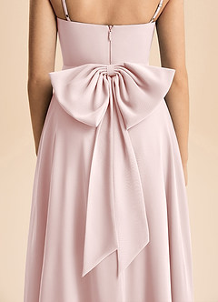 Azazie Bear Junior Vestido de Rosa Rubor de Gasa de Corte en A con Plisado image7