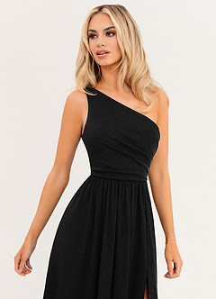 On The Guest List Black One-Shoulder Maxi Dress image6