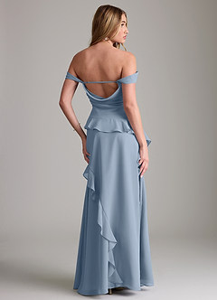 Azazie Sloane Bridesmaid Dresses Dusty Blue A-Line Sweetheart Neckline Chiffon Dress image7
