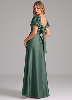 Azazie Fatima Bridesmaid Dresses Sea Moss A-Line Sweetheart Neckline Stretch Satin Dress image2