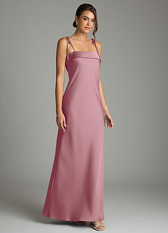 Azazie Ellia Bridesmaid Dresses Vintage Mauve Sheath Bow Stretch Satin Dress image3