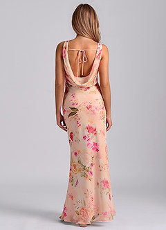 Azazie Rylina Bridesmaid Dresses Abstract Bouquet Floral Mermaid Pleated Chiffon Dress image2