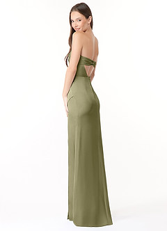 Azazie Leonis Bridesmaid Dresses Pistachio Mermaid Pleated Stretch Satin Convertible Dress image7