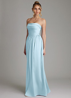 Azazie Zena Bridesmaid Dresses Sky Blue A-Line Strapless Stretch Satin Dress image5