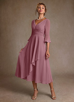 Azazie Aerynne Abiti per la Madre della Sposa Abito A-Line in Chiffon Plissettato Vintage Malva image3