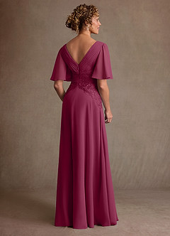 Azazie Milliat Suknie dla Matki Panny Młodej Linia A Koronka Szyfon Długość podłogi Sukienka image3