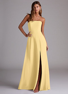 Azazie Wren Bridesmaid Dresses Butter A-Line Side Slit Chiffon Convertible Dress image5