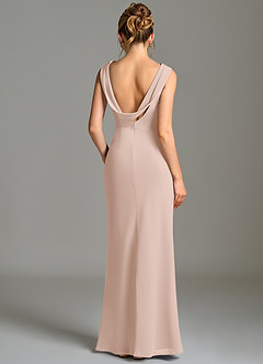 Azazie Kieryn Bridesmaid Dresses English Rose Mermaid Pleated Chiffon Dress image2