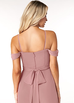 Azazie Joretta Bridesmaid Dresses Dusty Rose A-Line Sweetheart Neckline Chiffon Convertible Dress image3