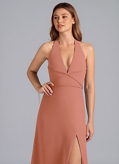 Azazie Odie Vestidos de damas de honor Vestido de Mai Tai de Gasa de Corte en A image6