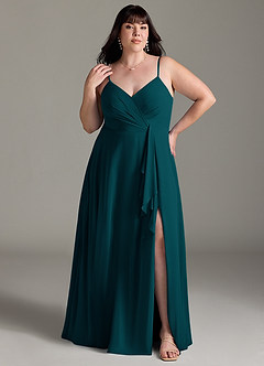 Azazie Akita Bridesmaid Dresses Pine A-Line Chiffon Dress image5