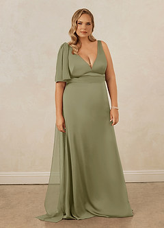 Christian Siriano Bridal for Azazie 1011 Brautjungfernkleider Meerjungfrau-Linie Schleifen Stretch-Satin Kleid Pistazie image11