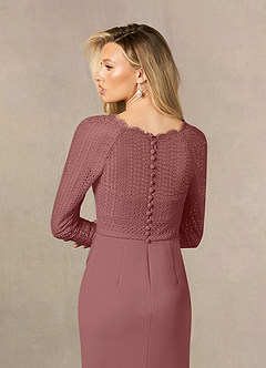 Azazie Peggy Mother of the Bride Dresses Desert Rose Sheath Lace Dress image6