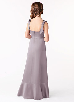 Azazie Barbara Junior Dusk A-Line Bow Matte Satin Dress image3
