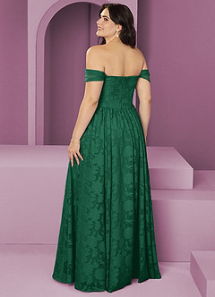 Barbie ♥ Azazie Jurken voor bruidsmeisjes Converteerbaar Jurk van Bloemen Burn-out met A-Lijn Off the Shoulder Smaragd image8