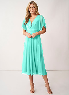 Azazie Tinsley Brautjungfernkleider A-Linie Plissee Gittergewebe Kleid Spa image2