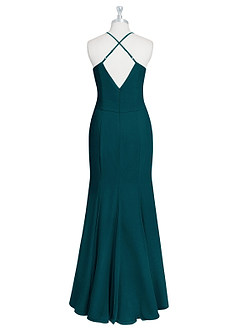 Azazie Carolina Final Sale Pine Mermaid Ruched Chiffon Dress image7