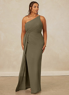 Christian Siriano Bridal for Azazie 1003 Robes de demoiselle d'honneur Robe Fourreau en Mousseline de soie Ue épaule Vert Saule image10