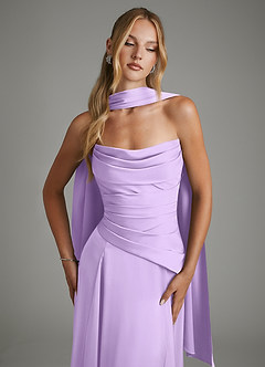 Azazie Gabriela Bridesmaid Dresses Lilac A-Line Corset Stretch Satin Dress image5