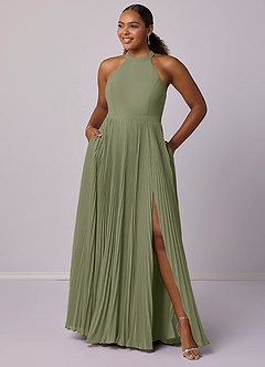 Barbie ♥ Azazie Bridesmaid Dresses Pistachio A-Line Pleated Chiffon Dress image11