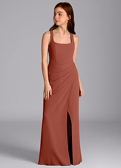 Azazie Mero Junior Auburn Mermaid Pleated Chiffon Dress image5