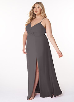 Azazie Everleigh Bridesmaid Dresses Steel Grey A-Line Sweetheart Pleated Chiffon Dress image11