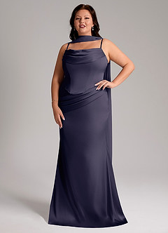 Azazie Sorrel Brautjungfernkleider Wandelbar Meerjungfrau-Linie Schulterfrei Stretch-Satin Kleid Sturm image7
