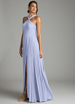 Azazie Afra Abiti da Damigella Abito A-Line in Chiffon Plissettato Lavanda image4