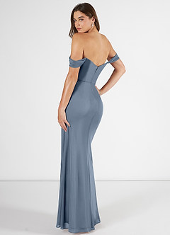 Azazie Kit Bridesmaid Dresses Twilight Mermaid Off the Shoulder Mesh Dress image4