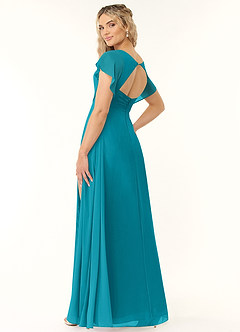 Azazie Rylee Bridesmaid Dresses Jade A-Line Pleated Chiffon Dress image4