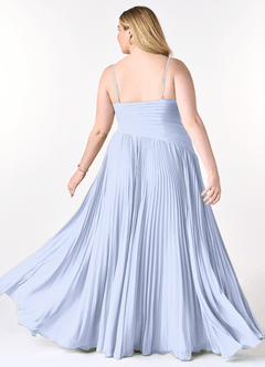 Azazie Vini Robes de demoiselle d'honneur Robe Trapèze en Mousseline de soie Col V plissé Eis image9