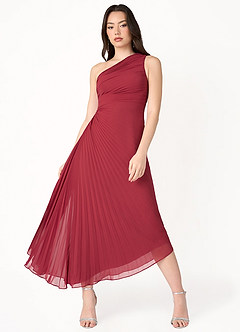 Angelina Ruby Red Asymmetrical Dress image3