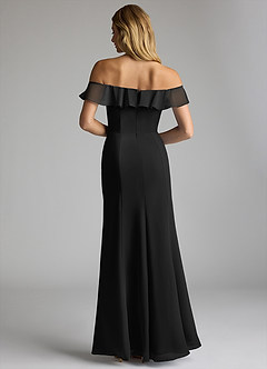 Azazie Sophie Jurken voor bruidsmeisjes Converteerbaar Jurk van Chiffon met A-Lijn Off the Shoulder Zwart image4