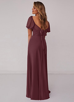 Barbie ♥ Azazie Bridesmaid Dresses Sangria A-Line Pleated Chiffon Dress image3