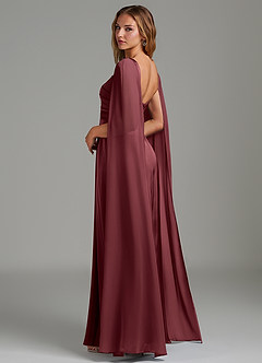 Azazie Niveah Bridesmaid Dresses Merlot A-Line Strapless Stretch Satin Convertible Dress image6