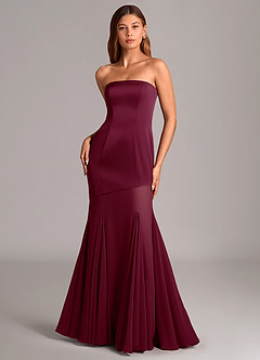 Azazie Uma Bridesmaid Dresses Mulberry Mermaid Strapless Chiffon Convertible Dress image1