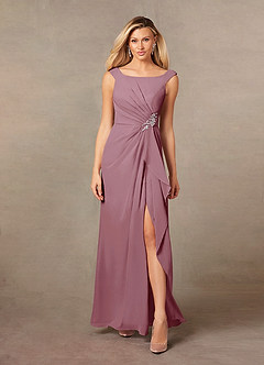 Azazie Yarrow Final Sale Dark Navy A-Line Pleated Chiffon Dress image1