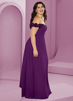 Barbie ♥ Azazie Bridesmaid Dresses Grape A-Line Off the Shoulder Chiffon Convertible Dress image15