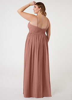 Azazie Alia Bridesmaid Dresses Cedar Rose A-Line Pleated Chiffon Dress image9