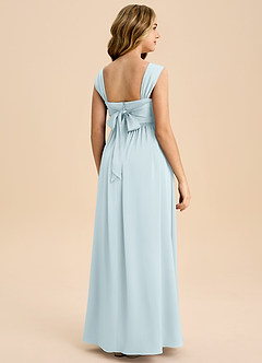 Azazie Hattie Junior Mist A-Line Pleated Stretch Satin Dress image7