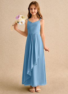 Azazie Zaida Girls Formal Flower Girl Klänningar Klänning A-Line i Chiffong Plisserad image6